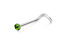 1.4mm Stone Silver Curved Nose Stud NSKB-54